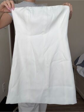 Meshki Strapless White A-Line Mini Dress